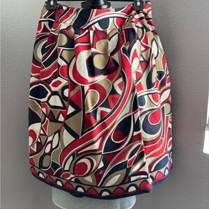 Michael Kors A-Line Skirt - Red, Black, Cream